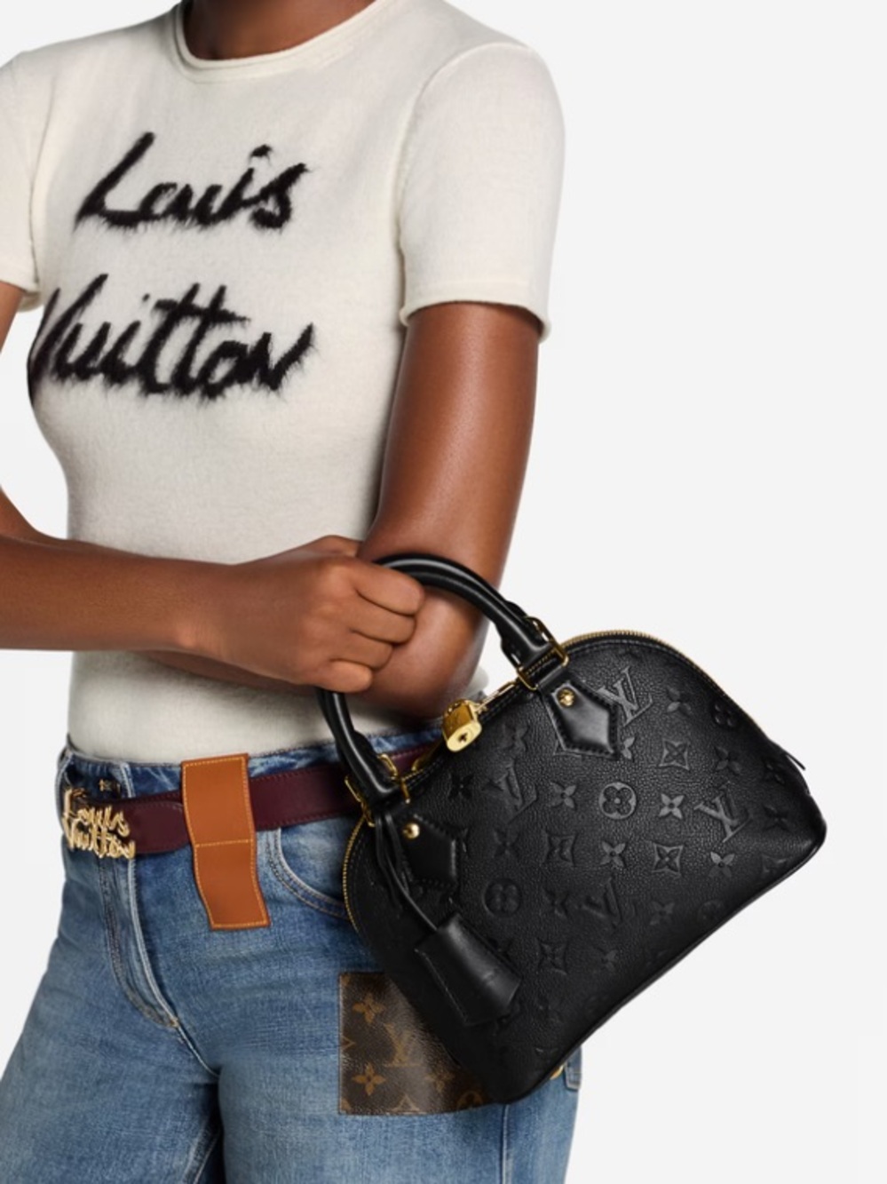 Louis Vuitton Black Neo Alma BB Satchel with Gold Hardware